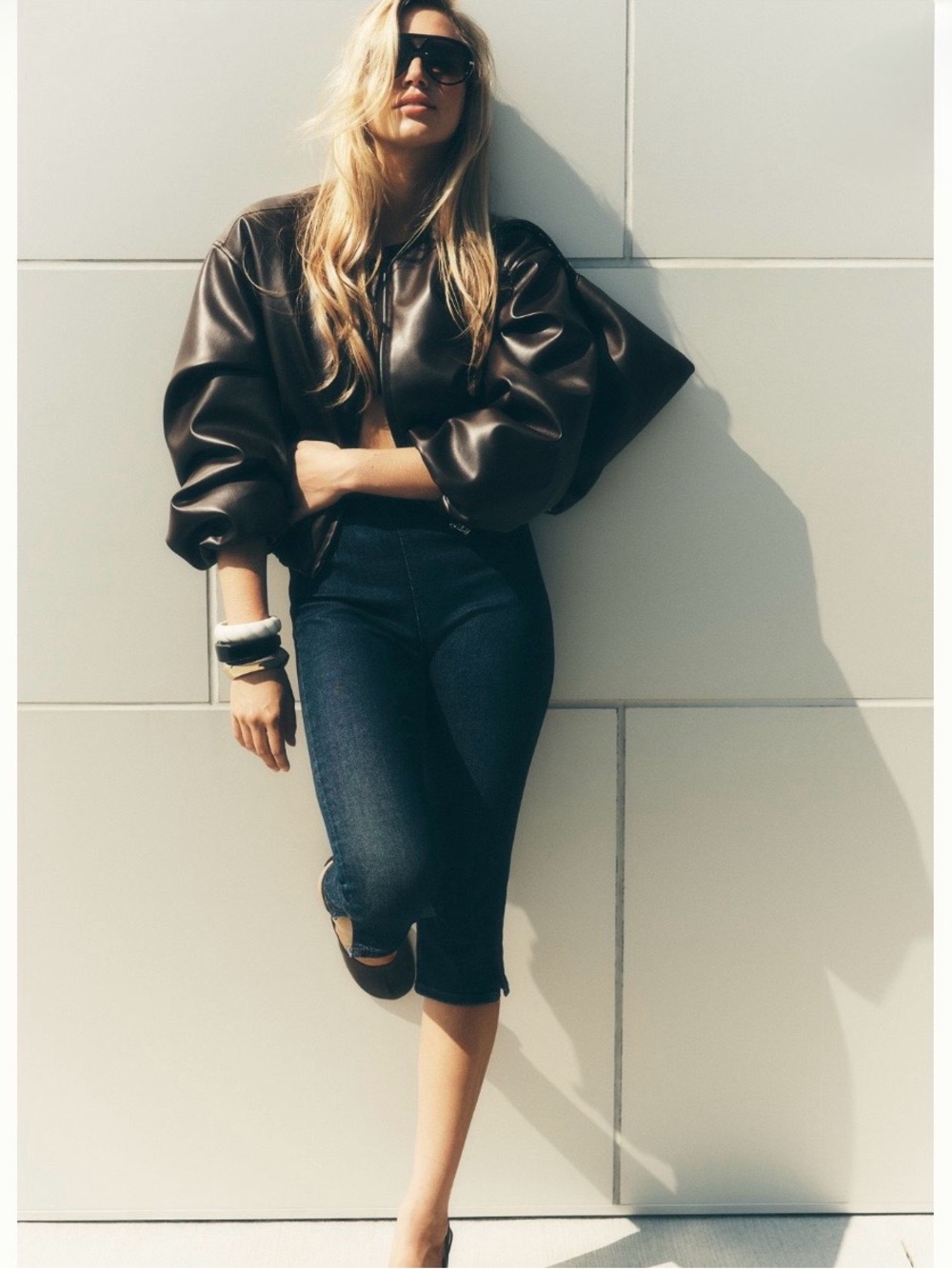 BLANKNYC Grand Slam Faux
Leather Bomber Jacket